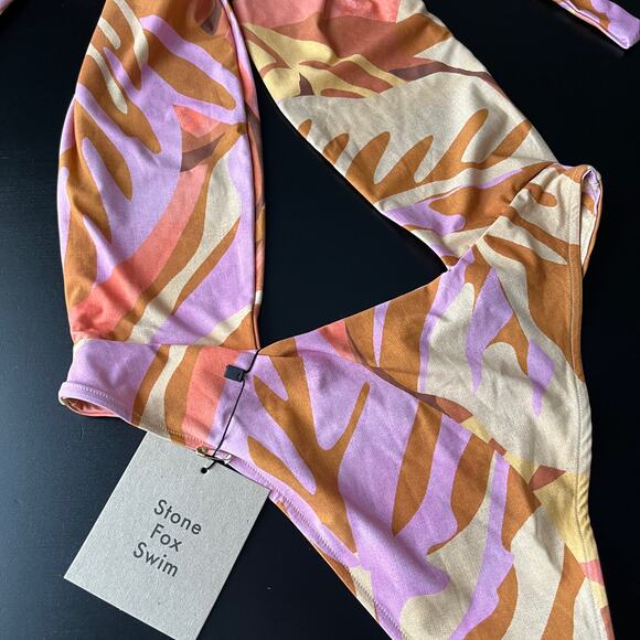 SALE! Stone Fox Swim Azalea Halter Cut Out One Piece  NWT - Picture 11 of 12
